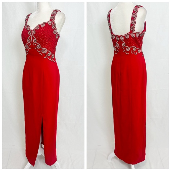 Vintage Red Evening Gown - Picture 2 of 8
